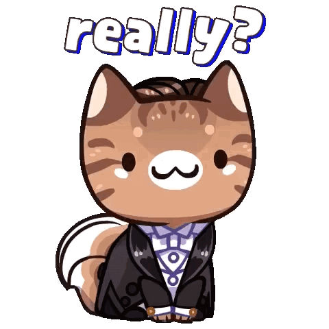 A Cat With A Mustache Is Wearing A Tuxedo And Says Really GIF