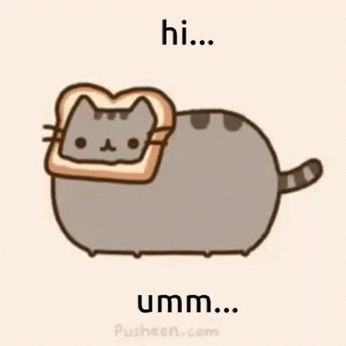 A Cat With A Piece Of Toast On Its Head . GIF