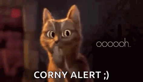 A Cat With A Surprised Look On Its Face And The Words `` Corny Alert '' . GIF