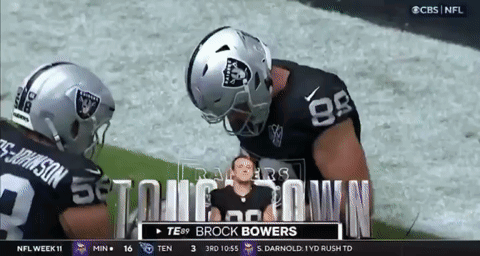 a cbs nfl broadcast of a football game between the raiders and titans