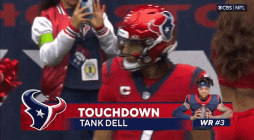 A Cbs Nfl Broadcast Of A Football Game Between The Texans And The Wr # 3 GIF