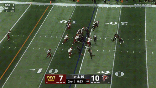 A Cbs Sports Broadcast Of A Football Game Between The Falcons And Virginia Tech GIF