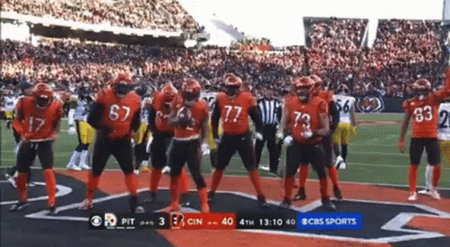 A Cbs Sports Broadcast Of A Football Game With A Score Of 4 To 3 GIF