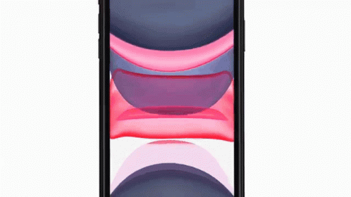 A Cell Phone With A Pink And Purple Screen GIF