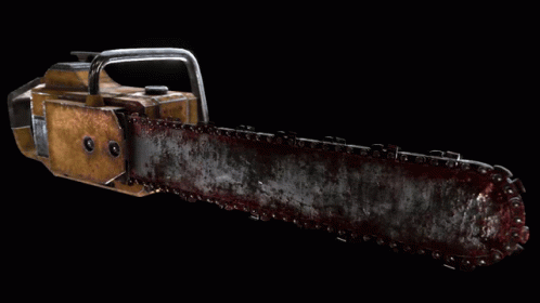 A Chainsaw With Blood Coming Out Of It 'S Chain GIF