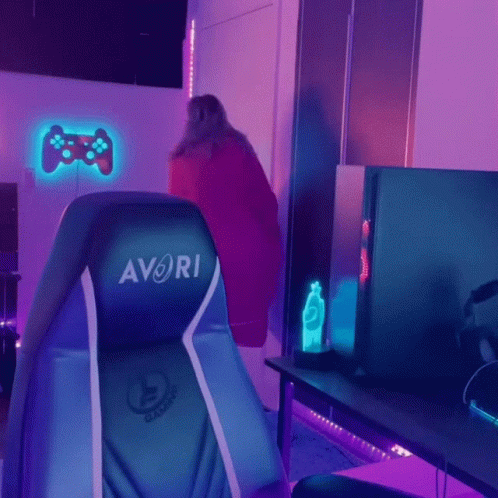 A Chair With The Word Avori On The Back GIF