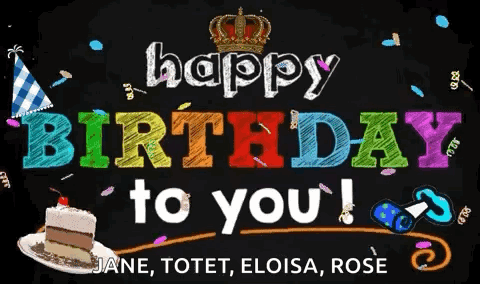 A Chalkboard With The Words Happy Birthday To You GIF