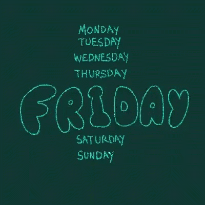 A Chalkboard With The Words Monday Tuesday Wednesday Thursday Friday Saturday Sunday GIF