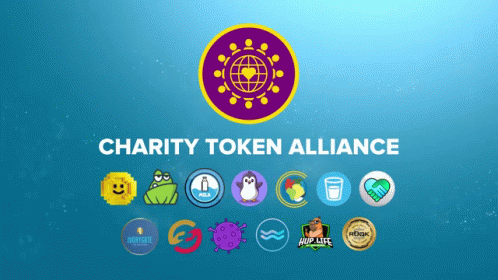 A Charity Token Alliance Logo With A Frog And A Penguin GIF