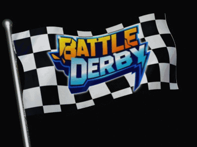 A Checkered Flag With Battle Derby On It GIF