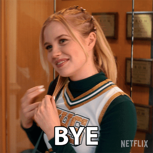 A Cheerleader From Netflix Says Bye GIF