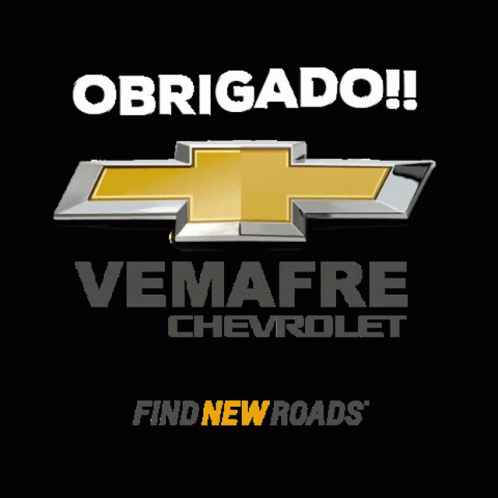 a chevrolet logo with the words obrigado vemafre chevrolet