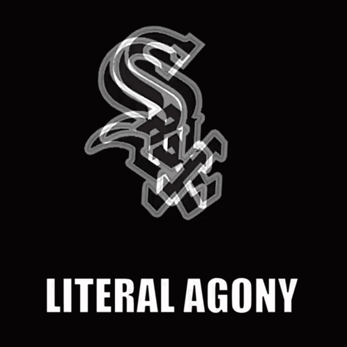 A Chicago White Sox Logo With The Words Literal Agony Underneath It GIF