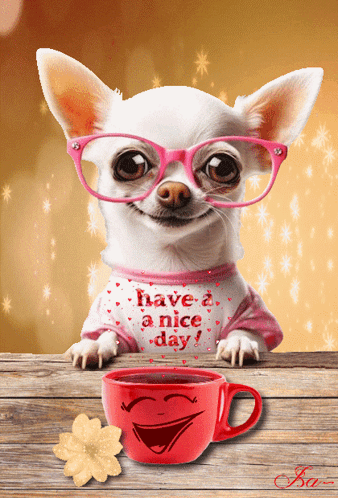 Chihuahua With Glasses And Have A Nice Day Shirt GIF