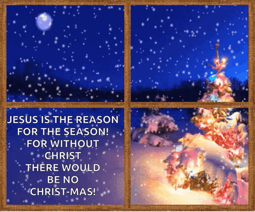 A Christmas Card That Says Jesus Is The Reason For The Season GIF