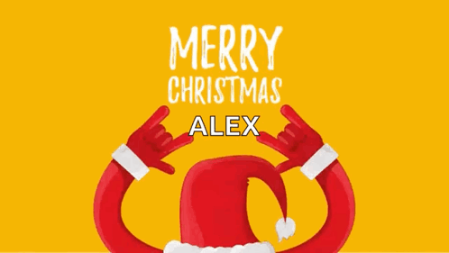 A Christmas Card With A Santa Claus Making A Rock And Roll Sign GIF