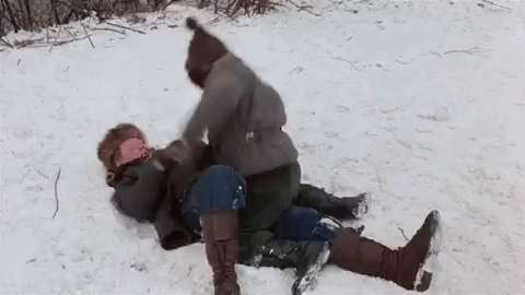 A Christmas Story Fighting In Snow GIF