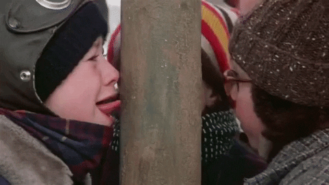A Christmas Story Flick Stick His Tongue In Pole GIF
