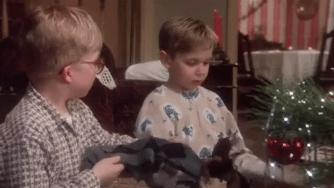 A Christmas Story Ralphie And Randy Throw Socks GIF