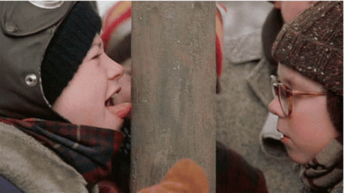 A Christmas Story Stuck Tongue To Pole GIF