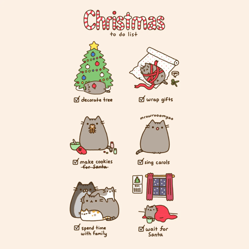 A Christmas To Do List Includes Decorate A Tree Make Cookies For Santa Wrap Gifts Sing Carols And Wait For Santa GIF