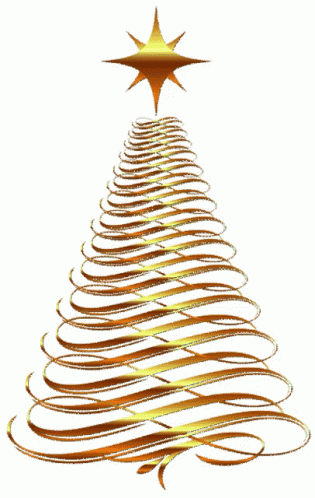 A Christmas Tree With A Red Star On Top GIF