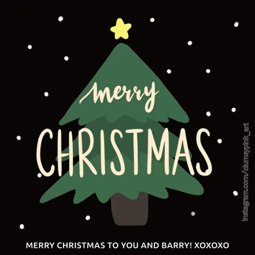 A Christmas Tree With The Words Merry Christmas Written On It GIF