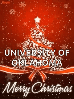 A Christmas Tree With The Words University Of Oklahoma Merry Christmas On It GIF