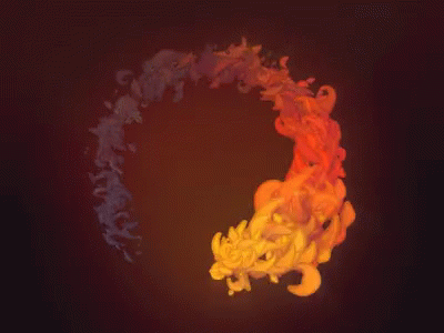 A Circle Of Fire With The Letter O In The Center GIF