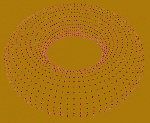 A Circle Of Green Lights With A Hole In The Middle GIF