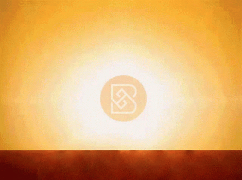 Circle With B Letter In Front Of Sunset GIF