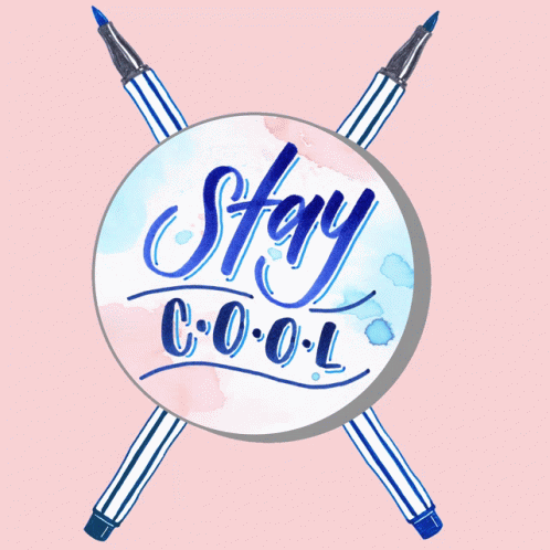 a circle with the words " stay cool " on it