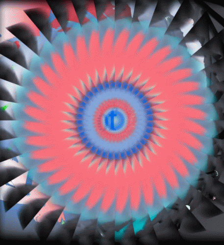 A Circular Design With A Blue Circle In The Center GIF