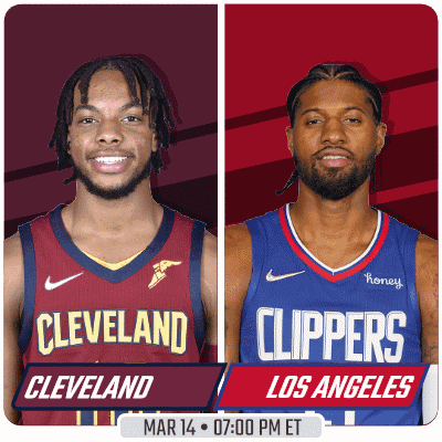 A Cleveland And Los Angeles Basketball Game Is Scheduled For Mar 14 At 07:00 Pm Et GIF