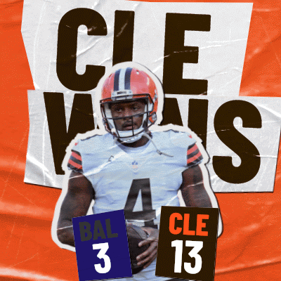 A Cleveland Browns Football Player Holding A Ball With Bal 3 And Cle 13 GIF