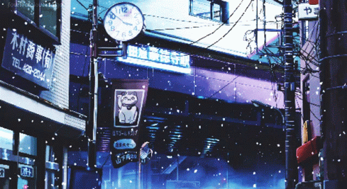A Clock Hanging From A Pole Shows The Time As Almost Midnight GIF