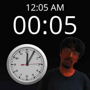 A Clock Shows The Time As 12:05 Am GIF