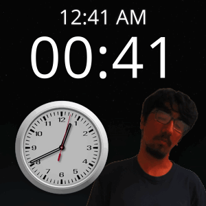 A Clock Shows The Time As 12:41 Am GIF
