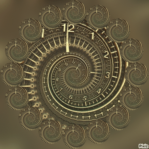 A Clock That Has The Hands On The Number 12 GIF