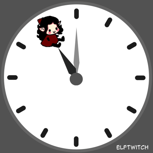 A Clock With A Picture Of An Elf On It And The Word Elf Witch Below It GIF