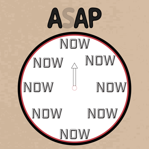 A Clock With The Word Now In The Center GIF