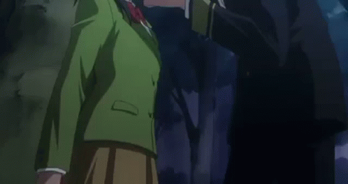 A Close Up Of A Anime Character 'S Face With A Dark Background GIF