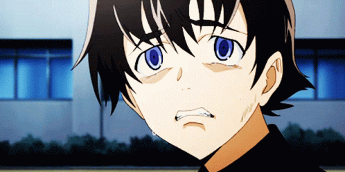 A Close Up Of A Anime Character With Blue Eyes GIF