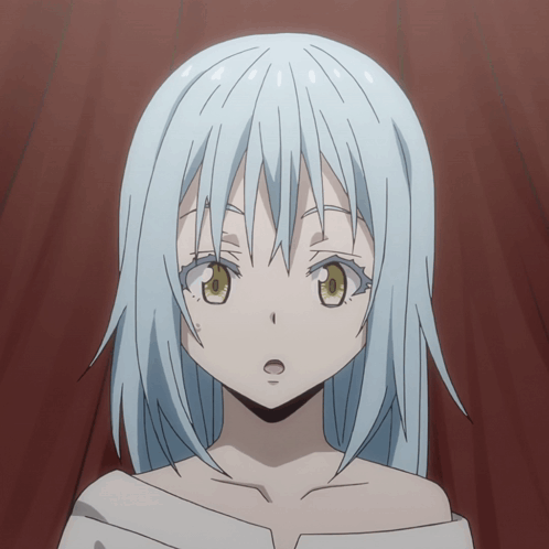 A Close Up Of A Anime Character With Blue Hair GIF