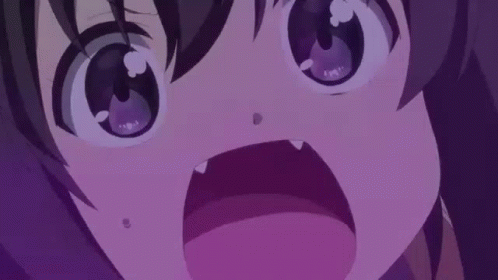 A Close Up Of A Anime Character With Purple Eyes GIF