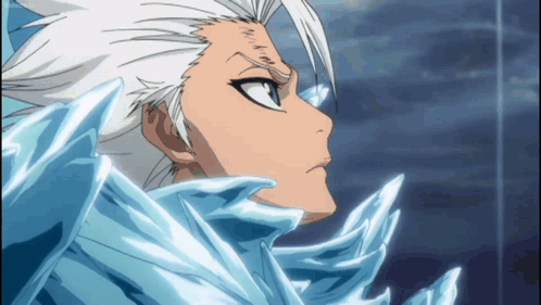 A Close Up Of A Anime Character With White Hair GIF