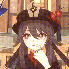 A Close Up Of A Anime Girl Wearing A Hat And Holding Her Hand To Her Chin . GIF