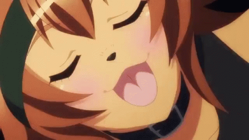 A Close Up Of A Anime Girl With Her Tongue Sticking Out GIF