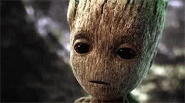 Sad Baby Groot Looking At Camera GIF
