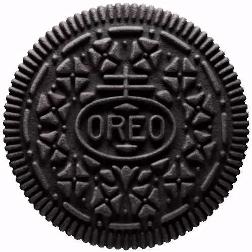 a close up of a black oreo cookie